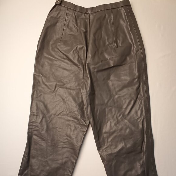 Skin Deep 100% Leather Pants Size 23/00 High Rise Skinny Leg Gray Color - Picture 3 of 9
